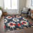 Machine Washable Indoor/Outdoor Xhevrie Navy Rug-1398099516