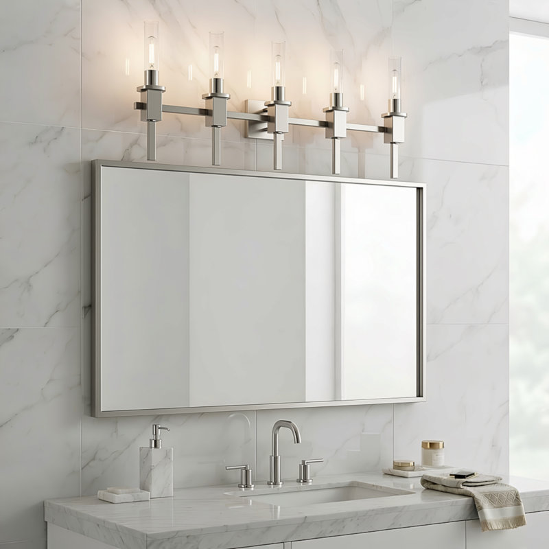 Éclairage pour meuble-lavabo à intensité variable Cathern, Blanc, 5