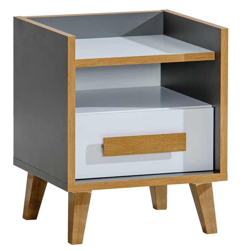 Carnelian 47cm W Manufactured Wood Bedside Table