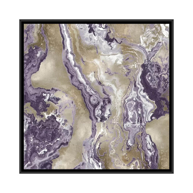 «Onyx Amethyst», impression sur toile, H 18 po x l 18 po x P 1,5 po, Toile encadrée noire, Pas de tapis