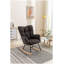 Fauteuil oscillant berçant Modern en tissu avec dossier capitonné, gris foncé