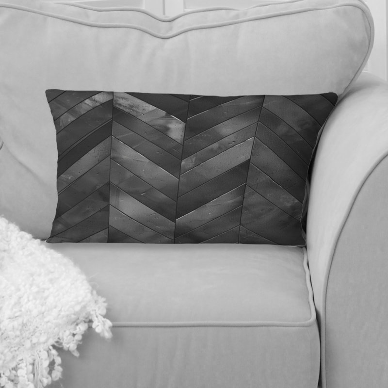 Imprimé chevron noir III - Coussin lombaire traditionnel