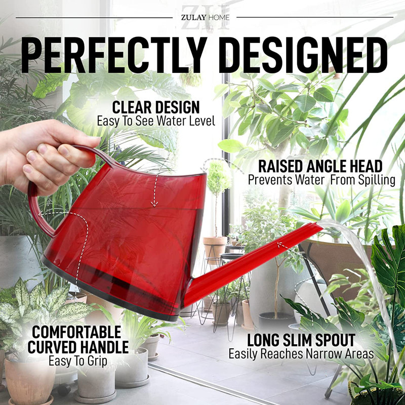 Arrosoir pour plantes d'intérieur Zulay, Transparent, rouge