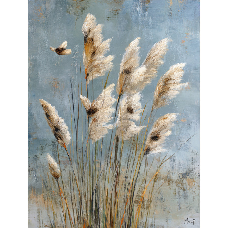 «Pampas Sky Whisper», art mural sur toile tendue, H 40 po x l 30 po x P 1,5 po