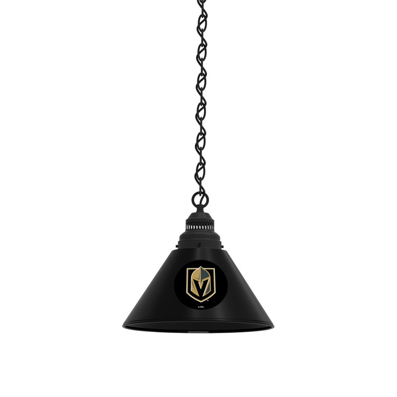 Luminaire suspendu conique 1 lumière NHL, Noir, Golden Knights de Las Vegas