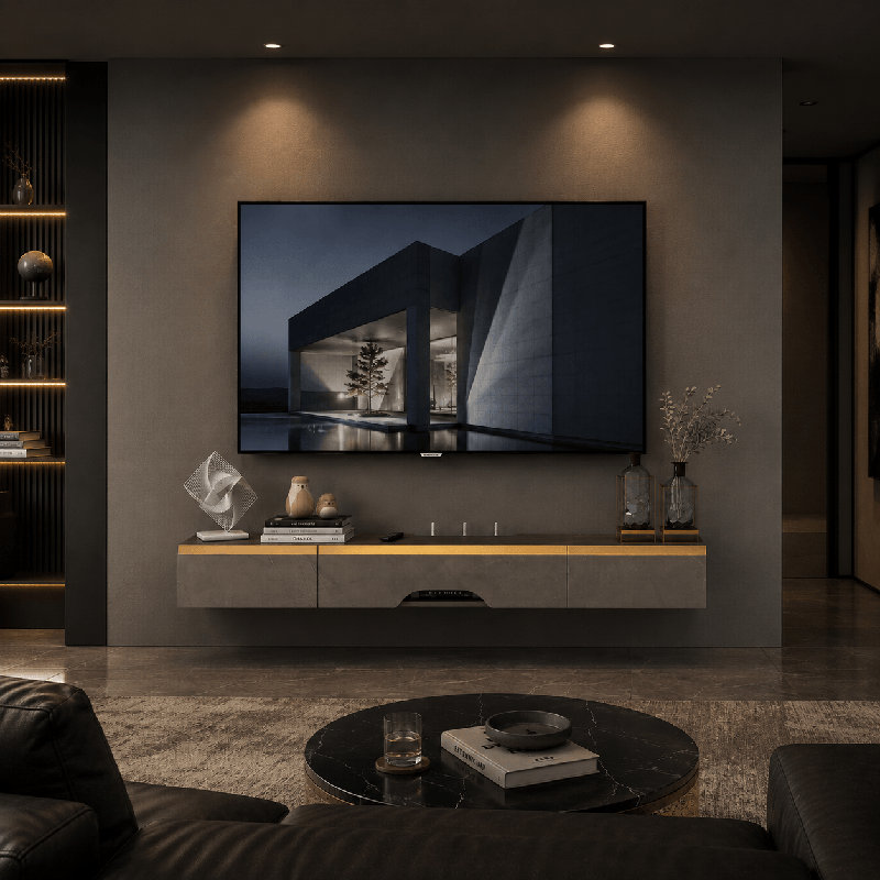 TV Stand, 6.6" H x 67" W x 10" D