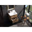 Meuble-lavabo flottant cannelé 24 po, coins arrondis, lavabo intégré en acrylique, entièrement assemblé, chêne / noir-717476498-717476497-717249648