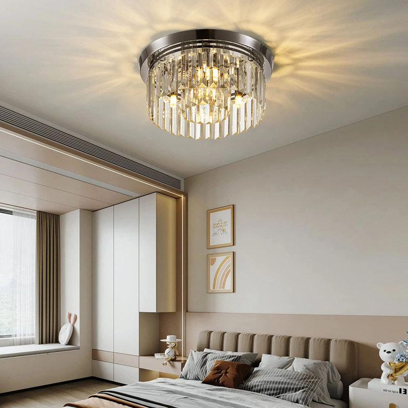 Addae Glass and Crystal LED Flush Mount
