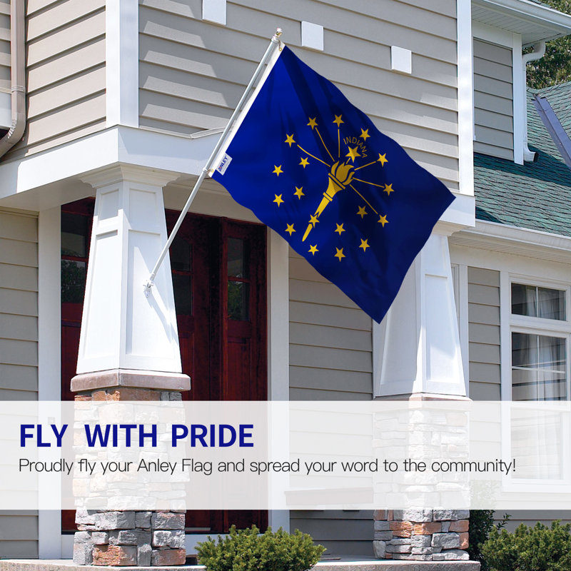 Drapeau de l'État de l'Indiana en polyester 36 po x 60 po Drapeau de la maison