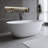 65" x 31.5" Freestanding Solid Surface Soaking Stone Resin Bathtub, Thick Edge Tubs with Overflow, Pop-up Drain-121906561