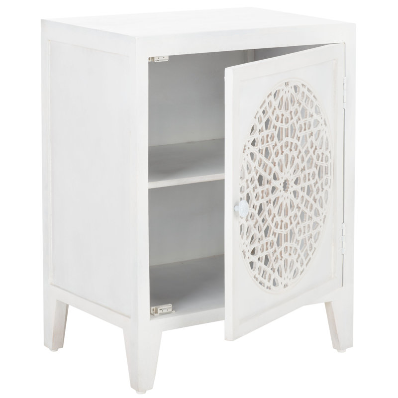 Table de chevet Toroka en gris, Blanc délavé