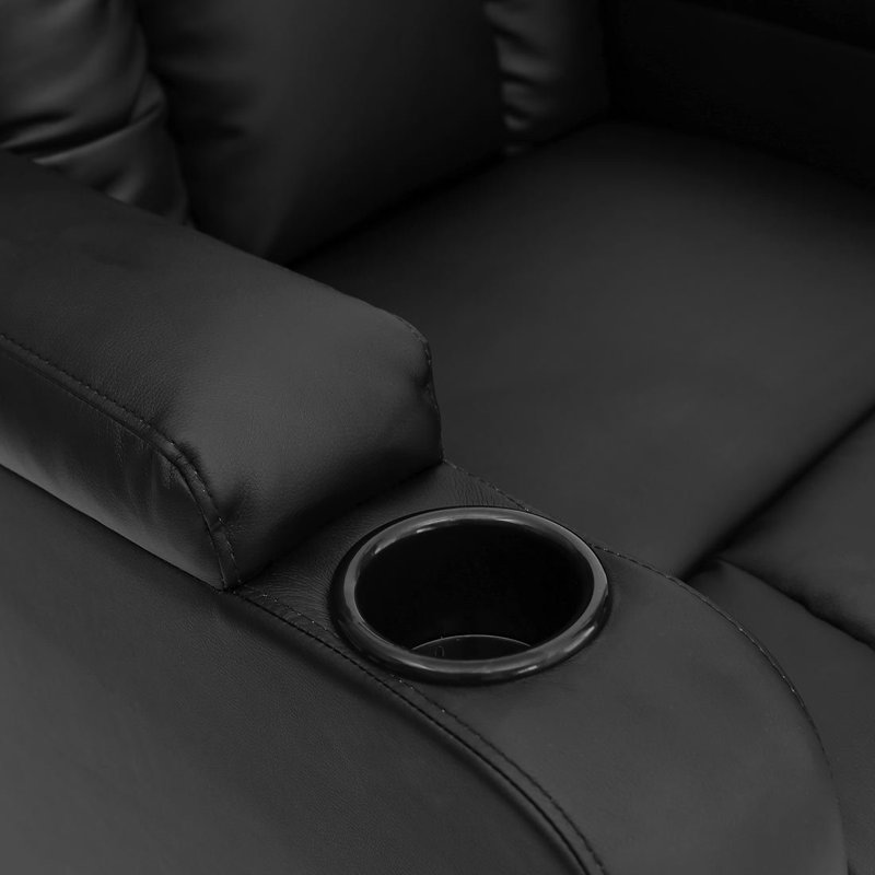 Adells Bonded Leather Manual Recliner, Black