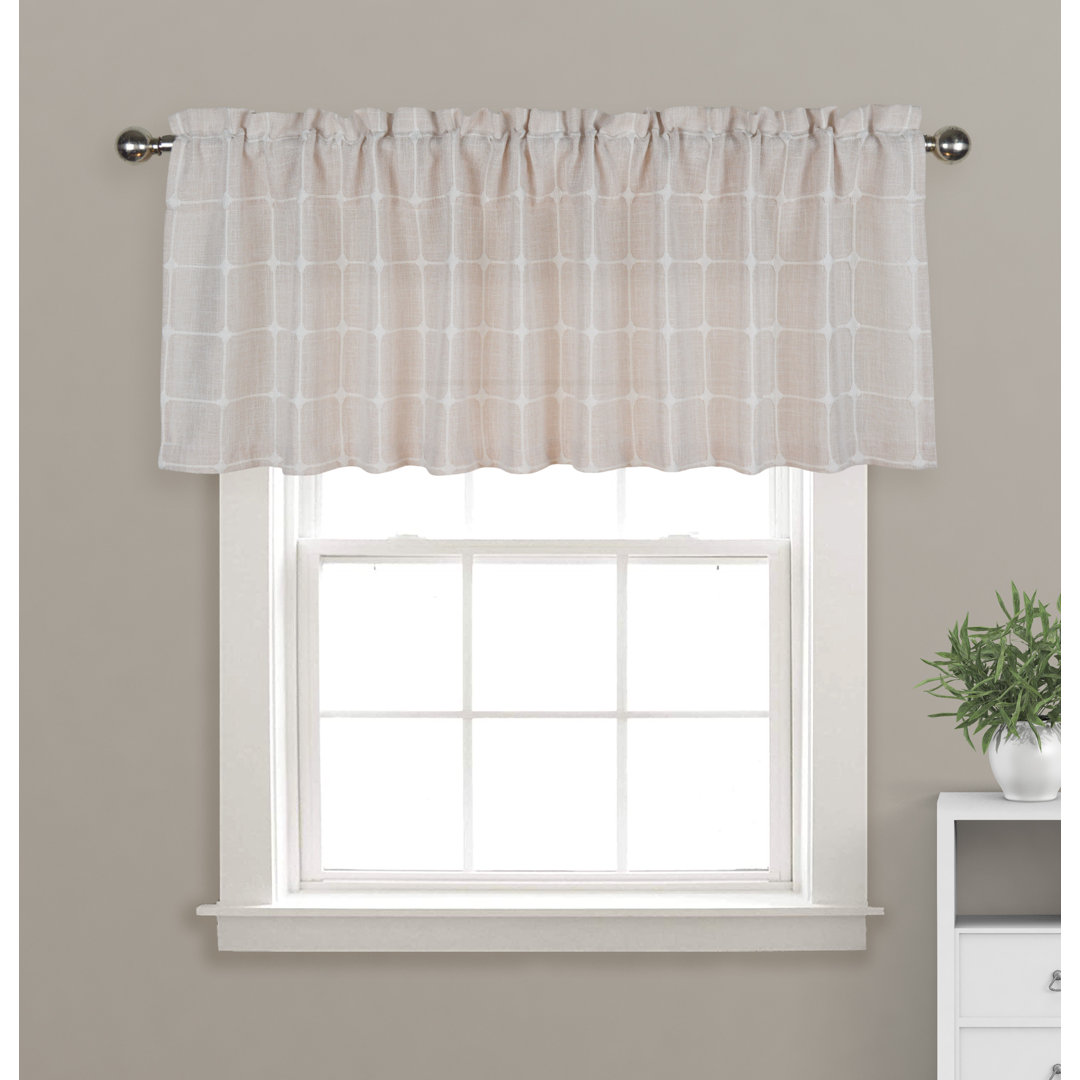 Plaid Tailored 56'' W Window Valance Gracie Oaks