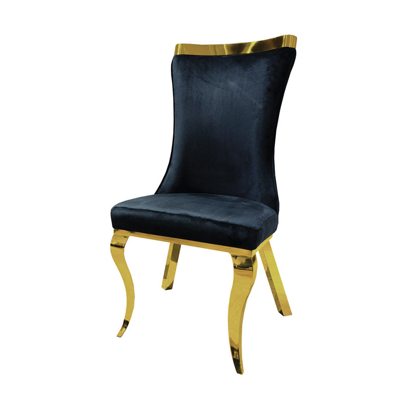 Ensemble de 2 chaises d'appoint Axelrod, Noir, noir, noir, noir, Doré
