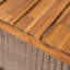 Table de salle à manger d'extérieur en bois d'acacia - finition teck, pieds en osier brun, plateau à lattes-365963624