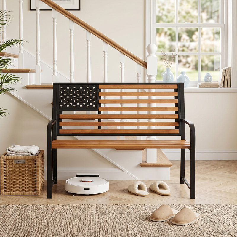 Banc d'extérieur en métal Rozy, Brown/Black