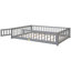 Structure de lit plateforme avec clôture et porte, gris (ancien SKU: W50459219)-466687371