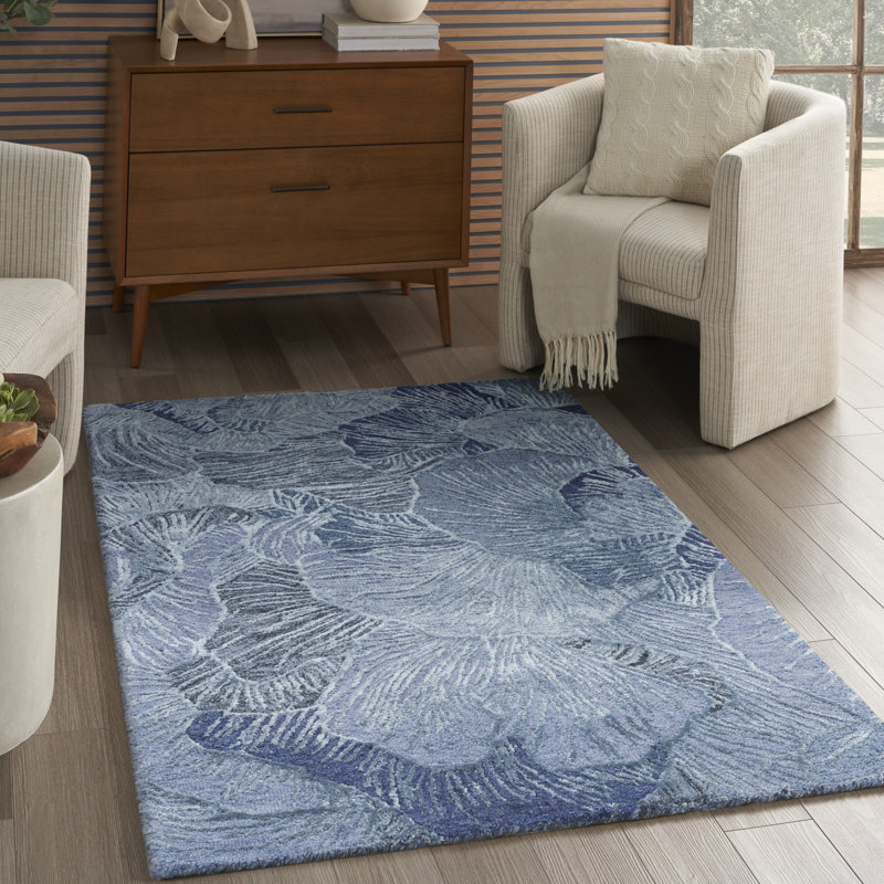 Nourison Avra 8'6" x 11'6" Blue Modern Indoor Rug, Rectangle 3'9" x 5'9"