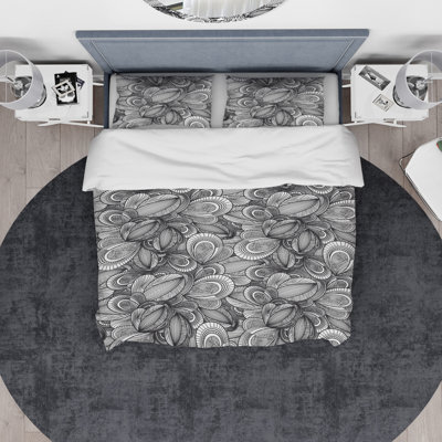 Ensemble de housse de couette à feuilles géométriques designart