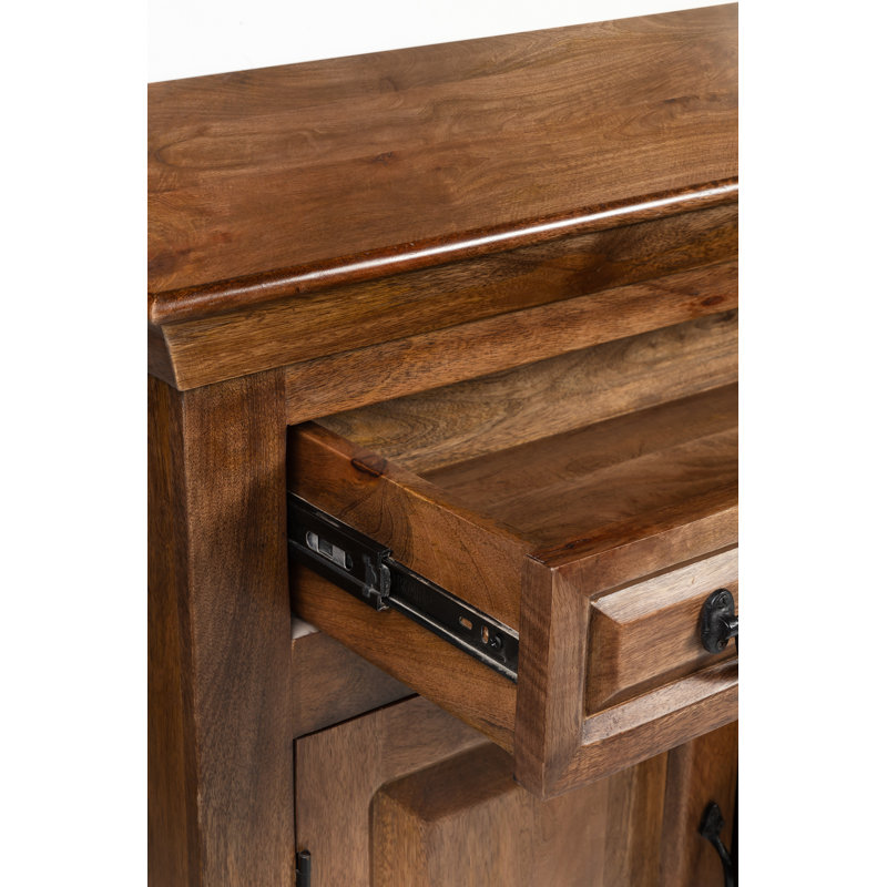Jamya 69" Solid  Wood Sideboard Buffet - Light Walnut Finish, Storage Cabinet, Light Walnut