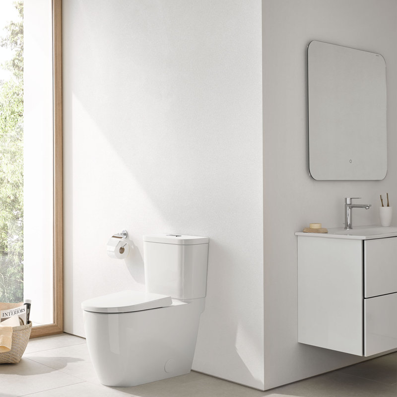 Essence 1.28 GPF (Water Efficient) Elongated Two-Piece Toilet (Seat Included), Left-Hand