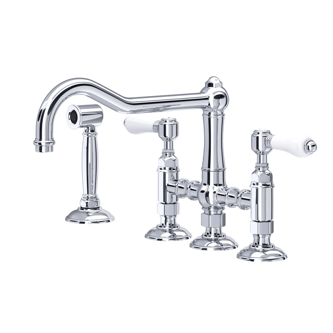 Acqui Bridge Kitchen Faucet With Side Spray Rohl