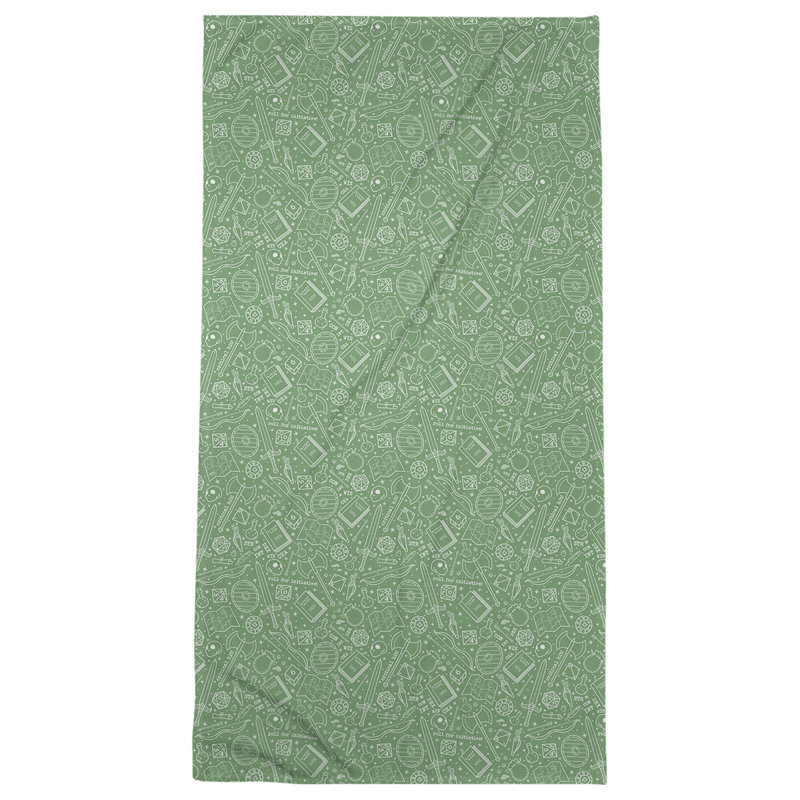 Katelyn Elizabeth Cotton Blend Beach Towel, Green/White