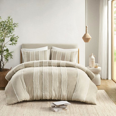 Housse de couette à rayures multicolores pour literie très grand / très grand avec rayures alternées et lavage en machine