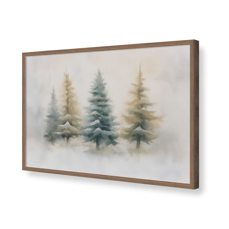 «Snowlit Pines», reproduction d'art, Noyer, 18 po x 24 po