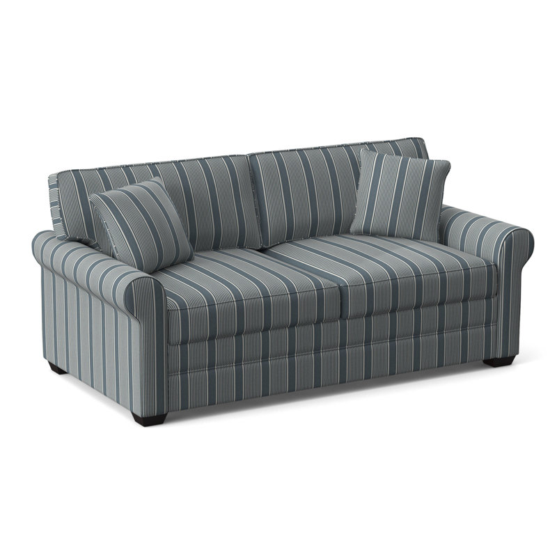 Bedford Sofa, Java Finish, Lapis Plaid; 0126-63