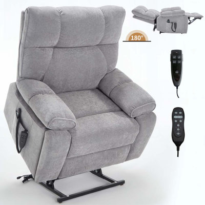 Heat Massage Dual Motor Infinite Position Up Large Electric Power Lift Recliners with Hidden Cup Holders, Medium-firm and Heavy Duty