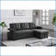 Canapé modulaire en lin avec lit simple escamotable et amp; Chaise de rangement pour le salon | Gris foncé | Lin | Accoudoirs carrés-121324702