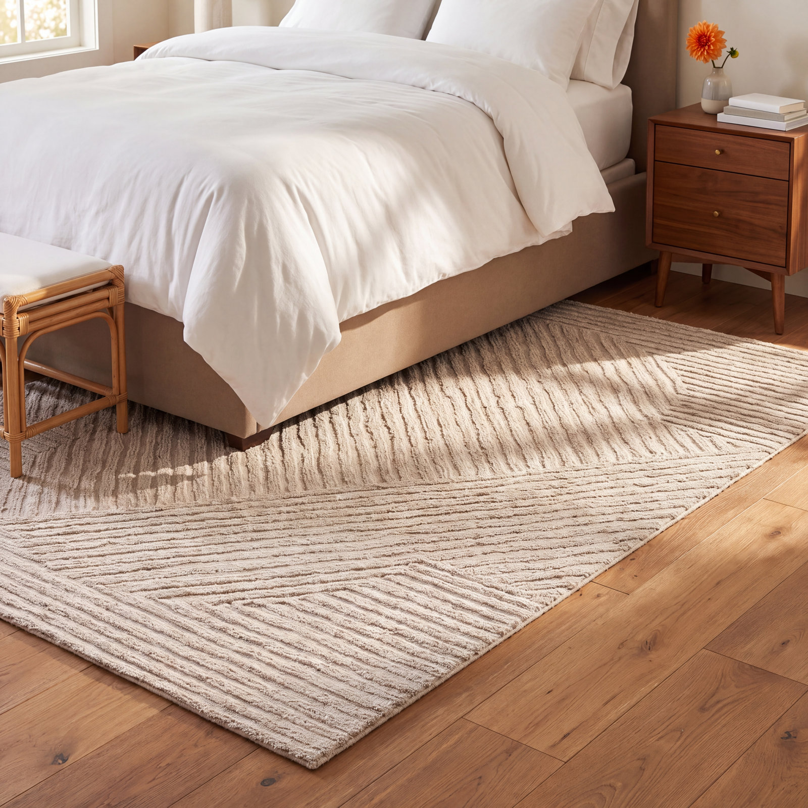 Amaro Hand Loomed Recycled P.E.T Heathered Natural Indoor/Outdoor Rug, Rectangle 9' x 12'
