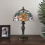 Lampe de table Linslade Tiffany avec vitrail orange rouge et fleurs à DEL avec ampoule incluse l 12 po x P 12 po x H 19 po