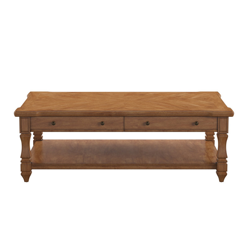 Django Solid Wood Top Coffee Table, Oak