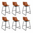 Modern 26" Swivel Bar Stools Set Of 6, PU Leather Counter-Height Bar Chair, For Kitchen Island, Home Bar
