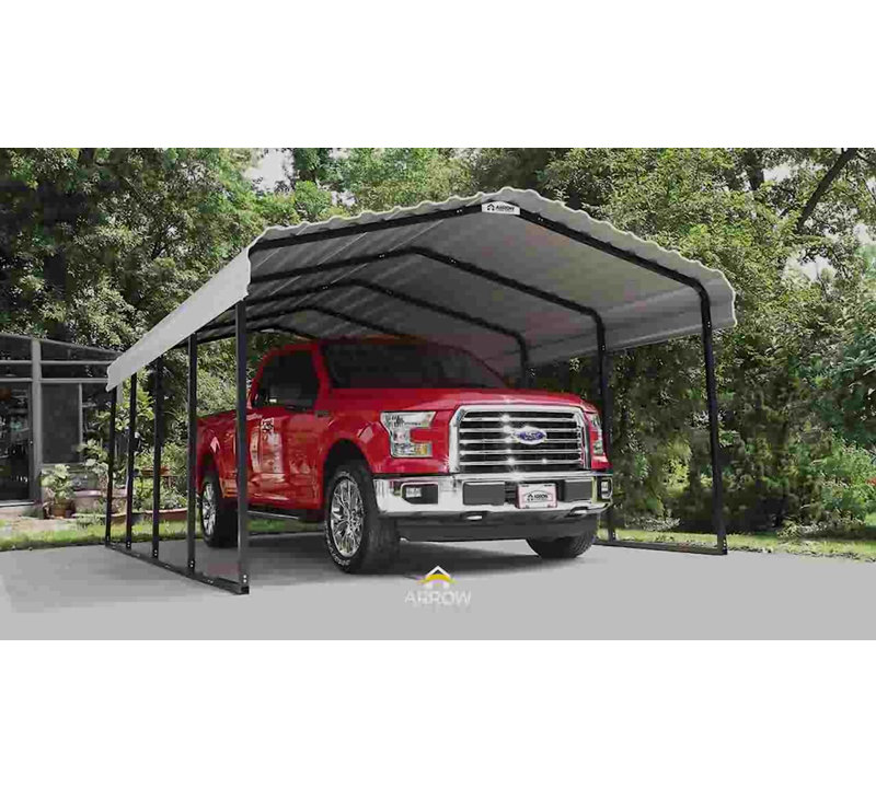 Eggshell 10' x 10' Galvanized Steel Freestanding Carport
