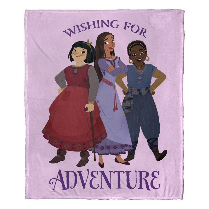 Disney Wish Adventure Silk Touch Purple Throw Blanket