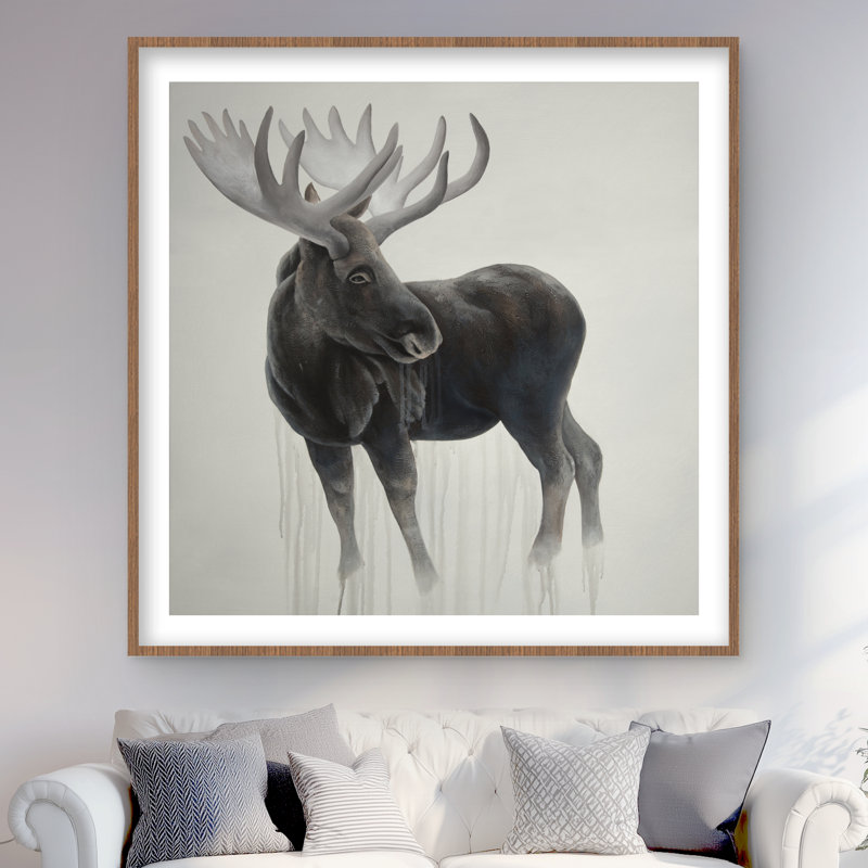 Bull Moose - Deer Office Framed Matted Print for Home Decor