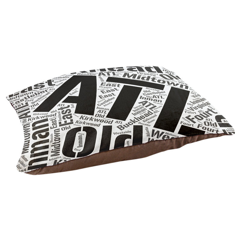 Coussin de chien « districts », Moyen (H 9,5 po x l 28 po x P 18 po), Noir, Atlanta