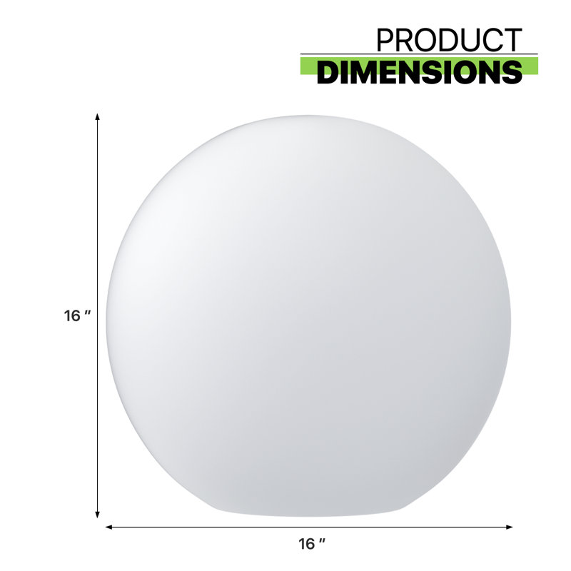 Plug-in Integrated LED Color Changing Outdoor Floating Light, 16" H x 16" W x 16" D
