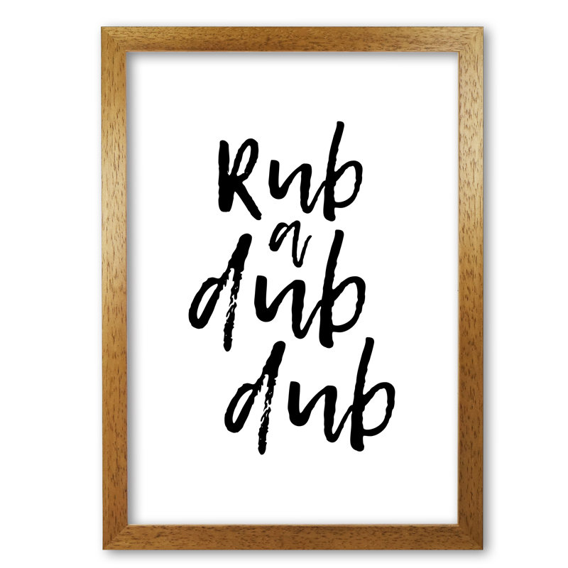 Rub A Dub Dub - Print, 42 cm H x 30 cm W x 5 cm D, Honey Oak Frame