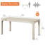Modern Dining Table, Seats 4-6, 66"W Rectangle Table Top with Solid Wood Legs and Constructions, Arcs Design