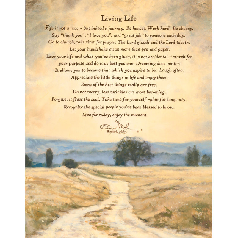 Living Life, 24" H x 19" W
