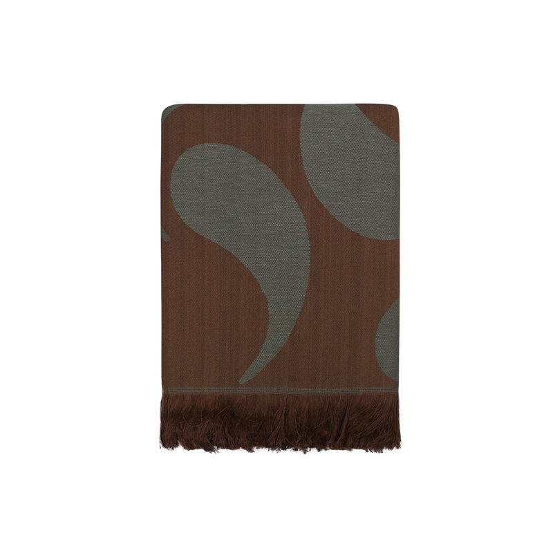 Serviette de plage 100% coton Farwell, Vert / brun