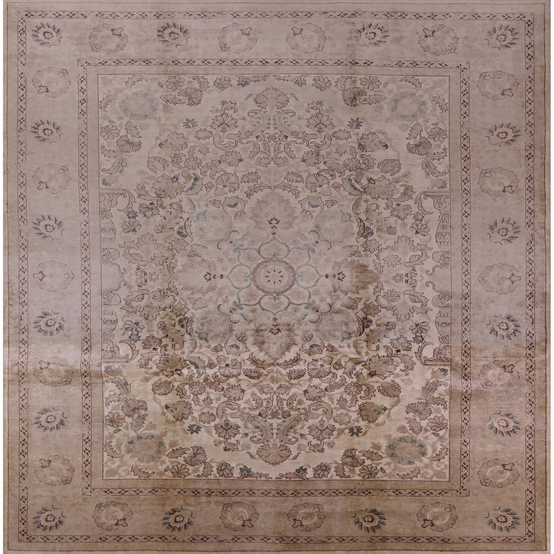 Tapis oriental gris Petrina, Carré 6 pi