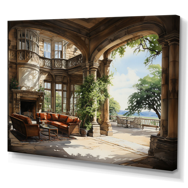 Country Club Elegant Retreat II - reproduction sur toile, H 12 po x l 20 po x P 1 po, Toile tendue