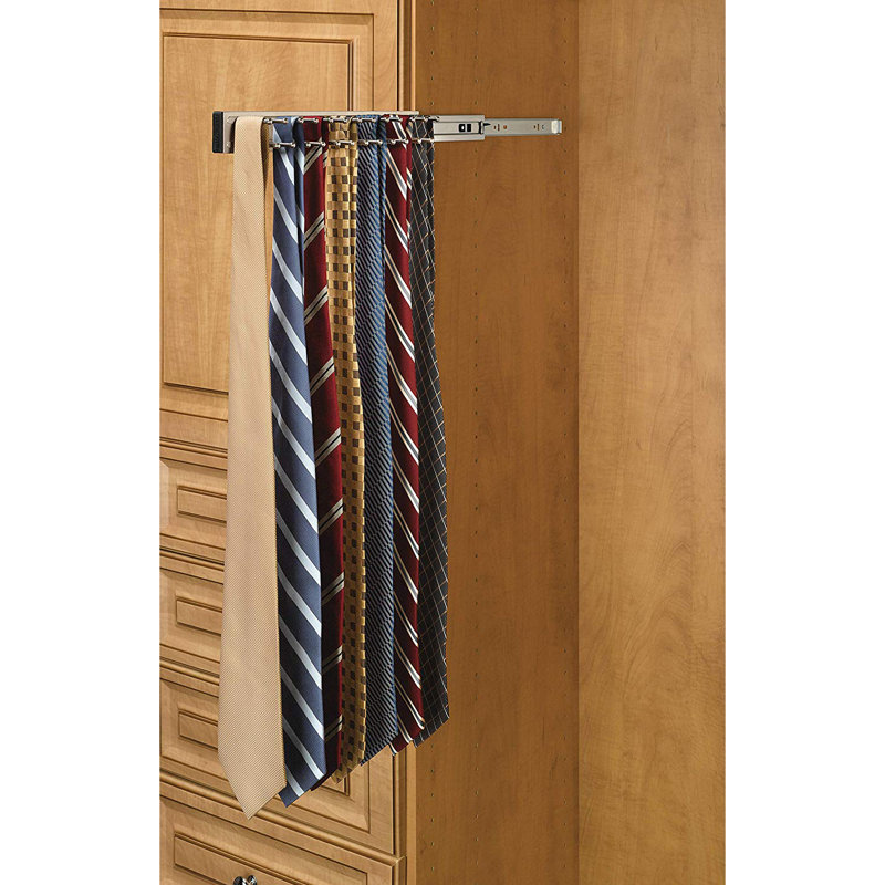 Support à cravates extensible Rev-A-Shelf, 14 po, Nickel satiné
