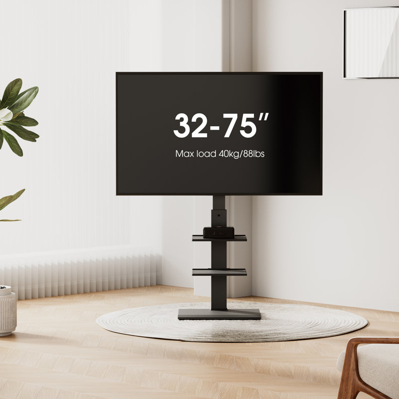 Floor-standing Tv Stand With Double-layer Adjustable Shelves, Suitable For 32-70 Inches
