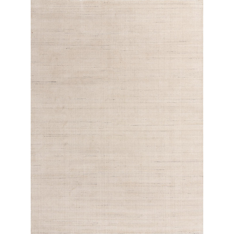 Solid/Striped Liabah Area Rug Vanilla Bean-Ivory Color, Rectangle 10' x 14'